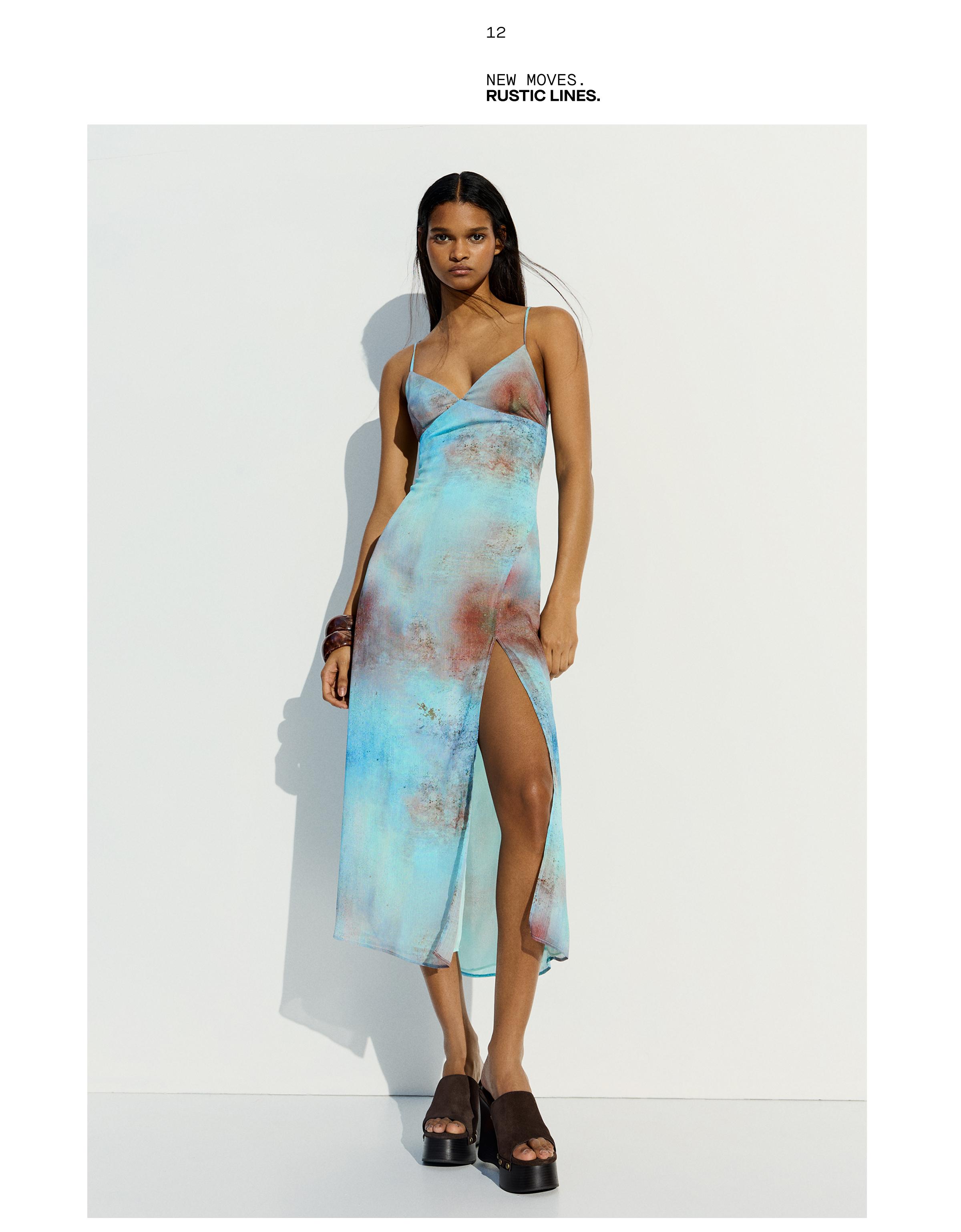 Midi desenli elbise - Görsel 13