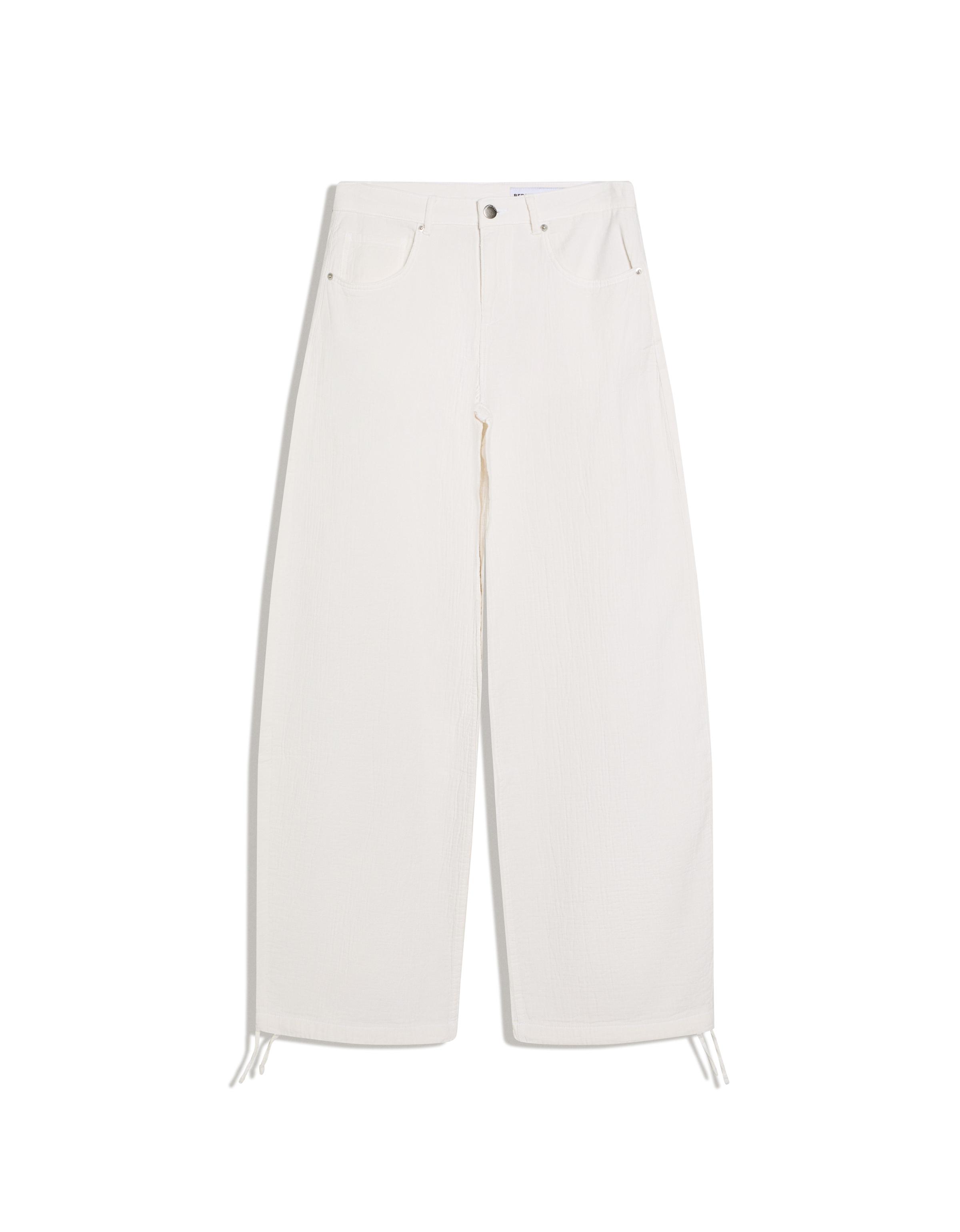 Düşük bel geniş paça balloon fit jean - Görsel 11