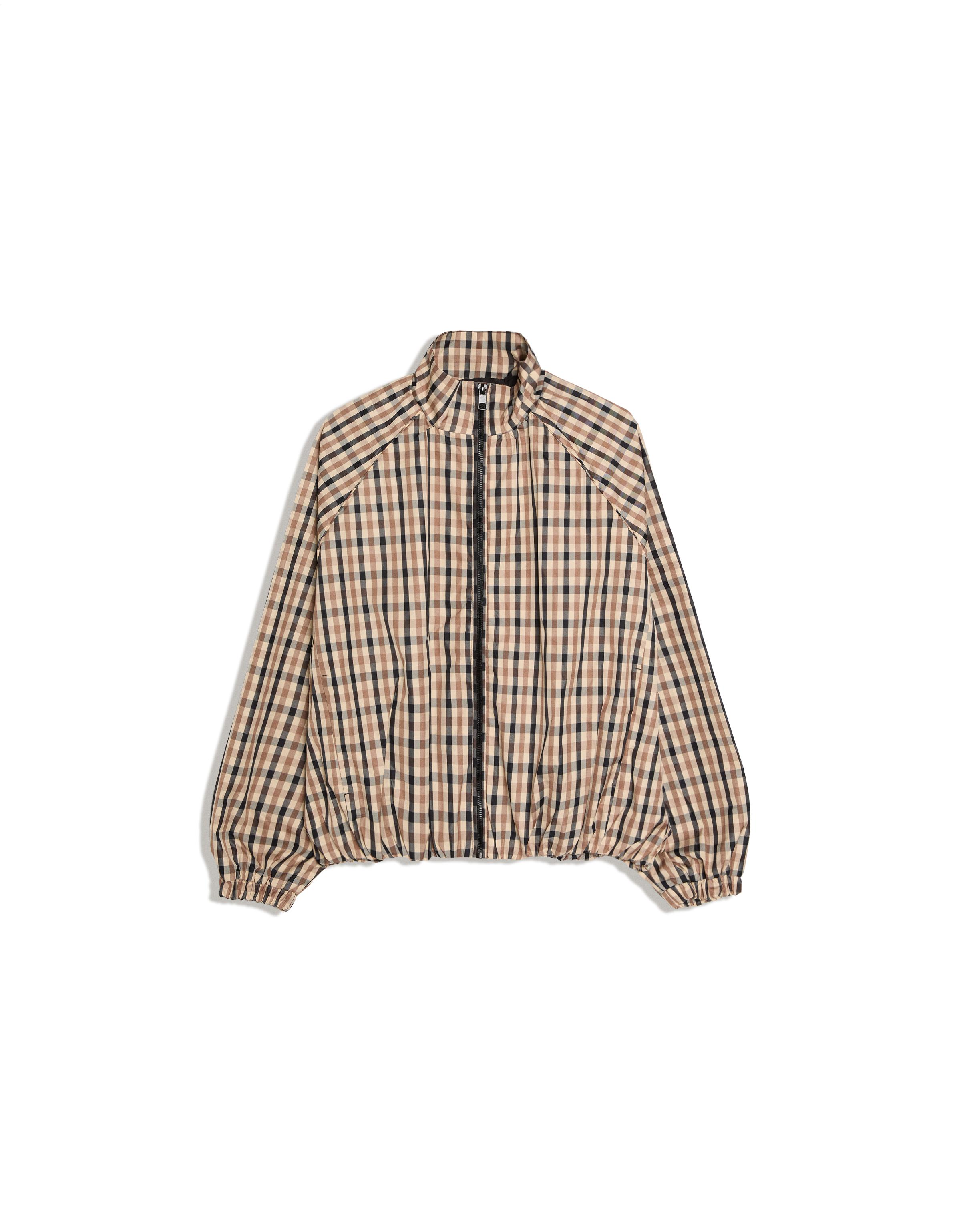 Check nylon jacket — Cream