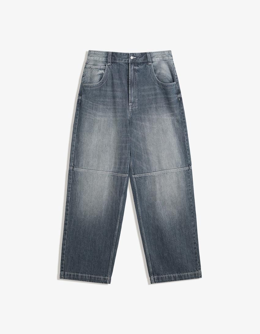 Blugi super baggy-Albastru-3