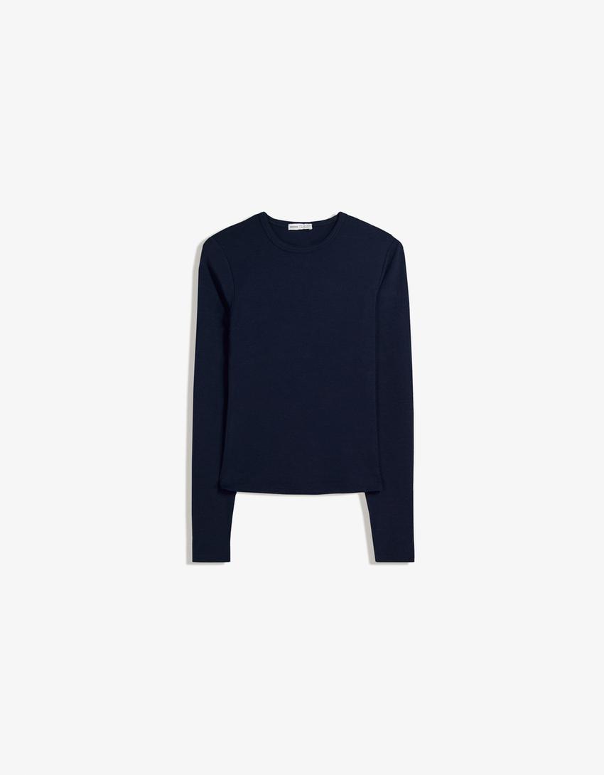 Long sleeve top-Navy-0
