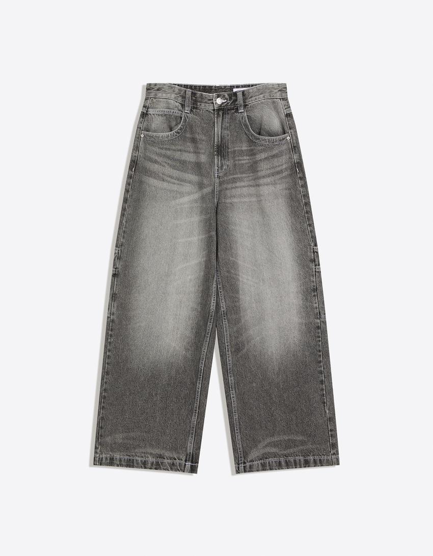 Megabaggy Jeans-Grau