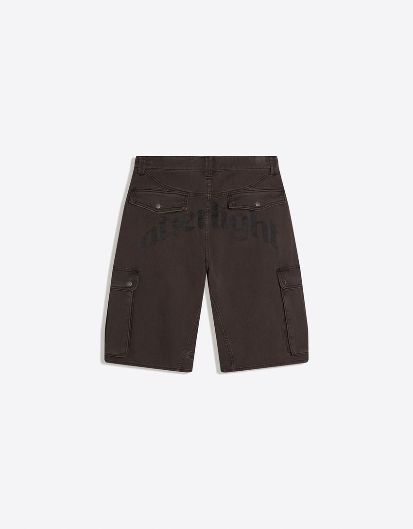 Skater cargo Bermuda shorts-Grey