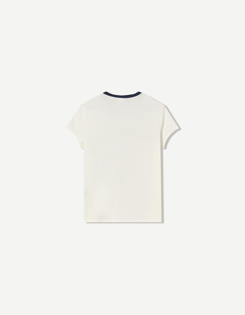 Camiseta Kewpie manga corta print-Blanco