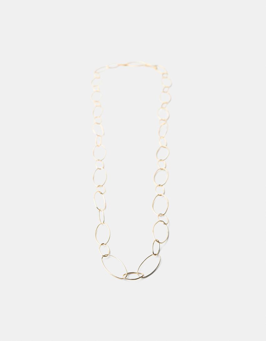 Chain link choker necklace-Gold