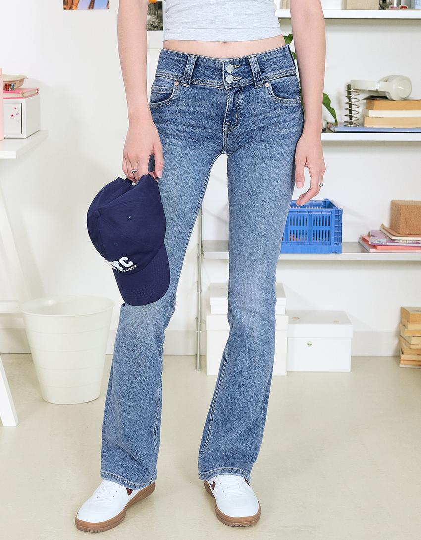 Bootcut-Jeans-Ausgewaschenes Blau-2
