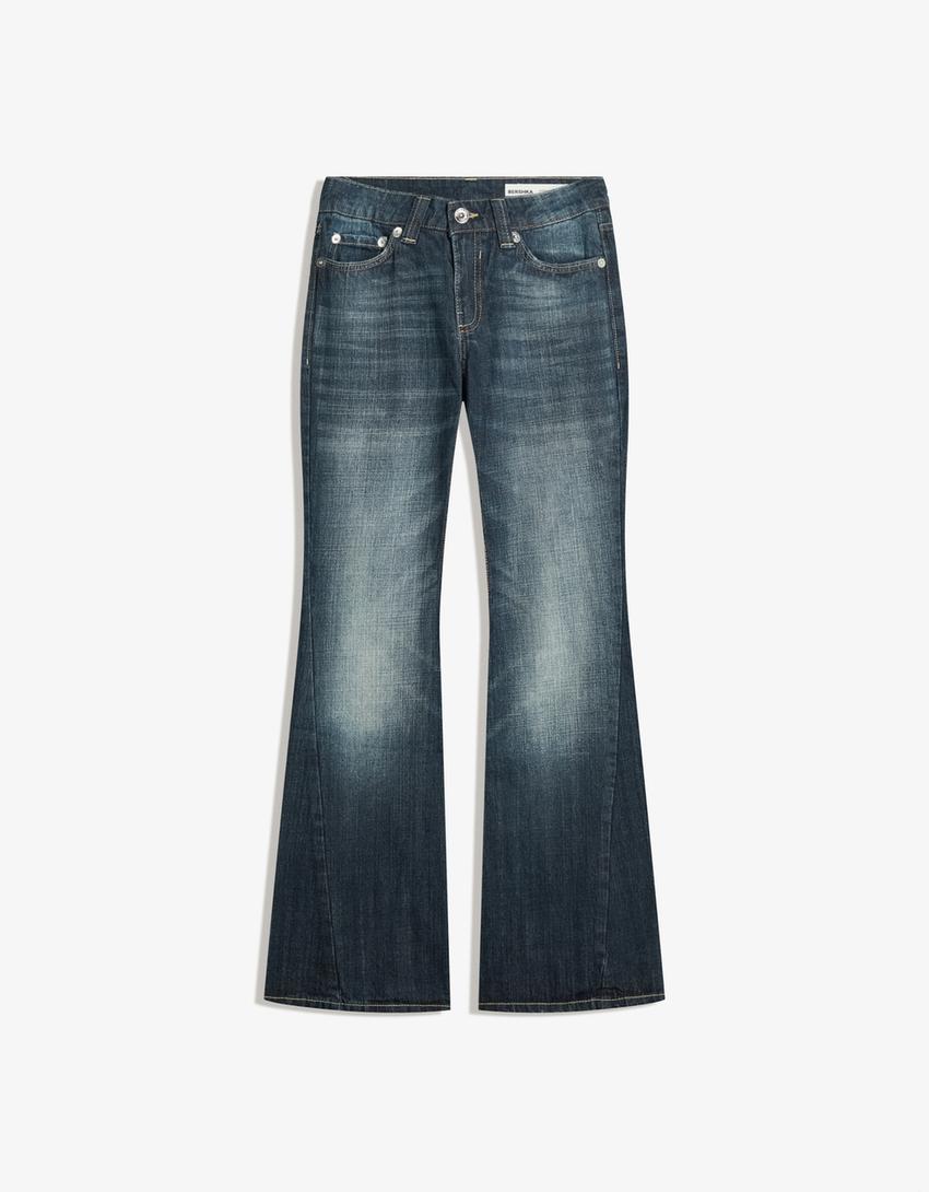 Jeans baggy flare-Azzurro Lavato-0
