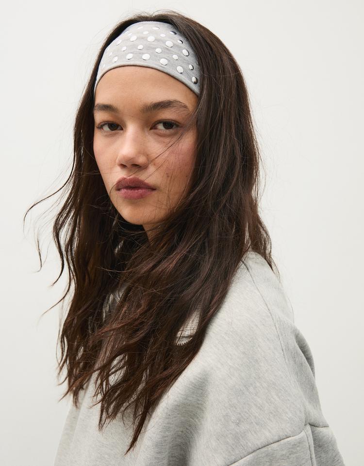 Pack of 2 studded hair bands — Grey