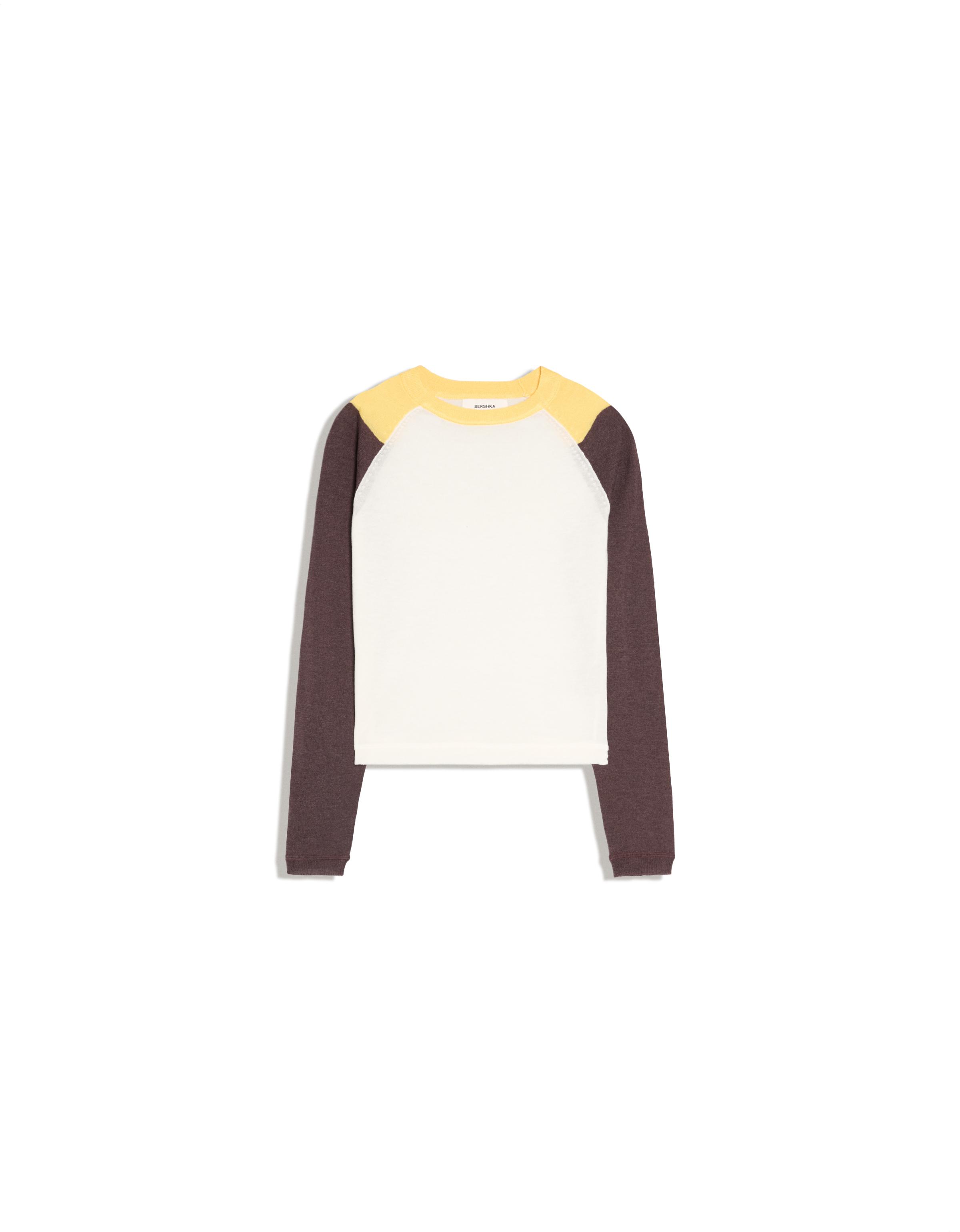 Round neck raglan jumper — Brown