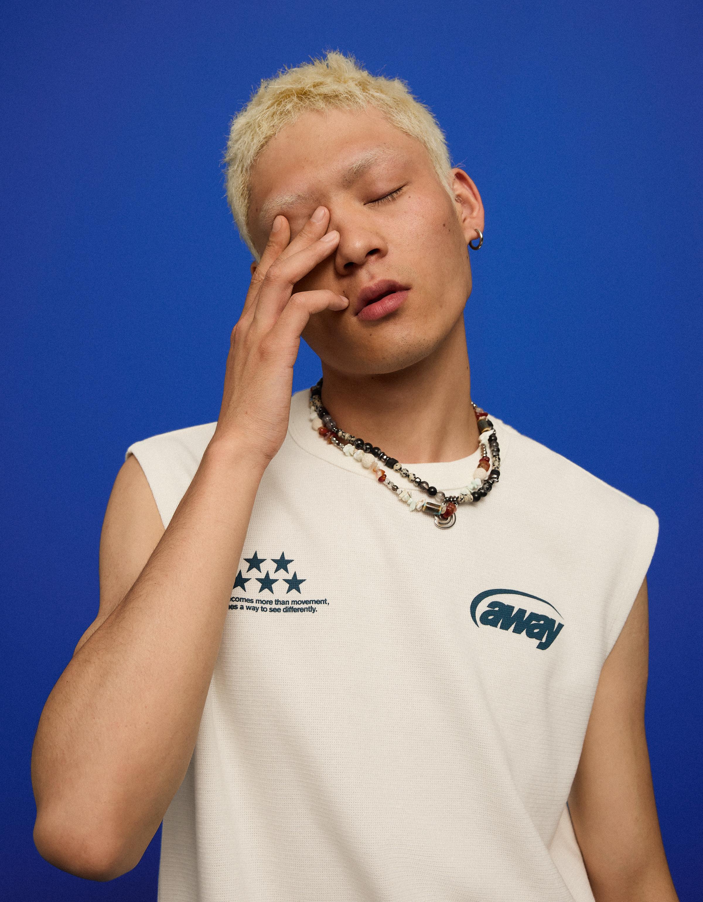 Worker T-shirt with textured print — Off white
