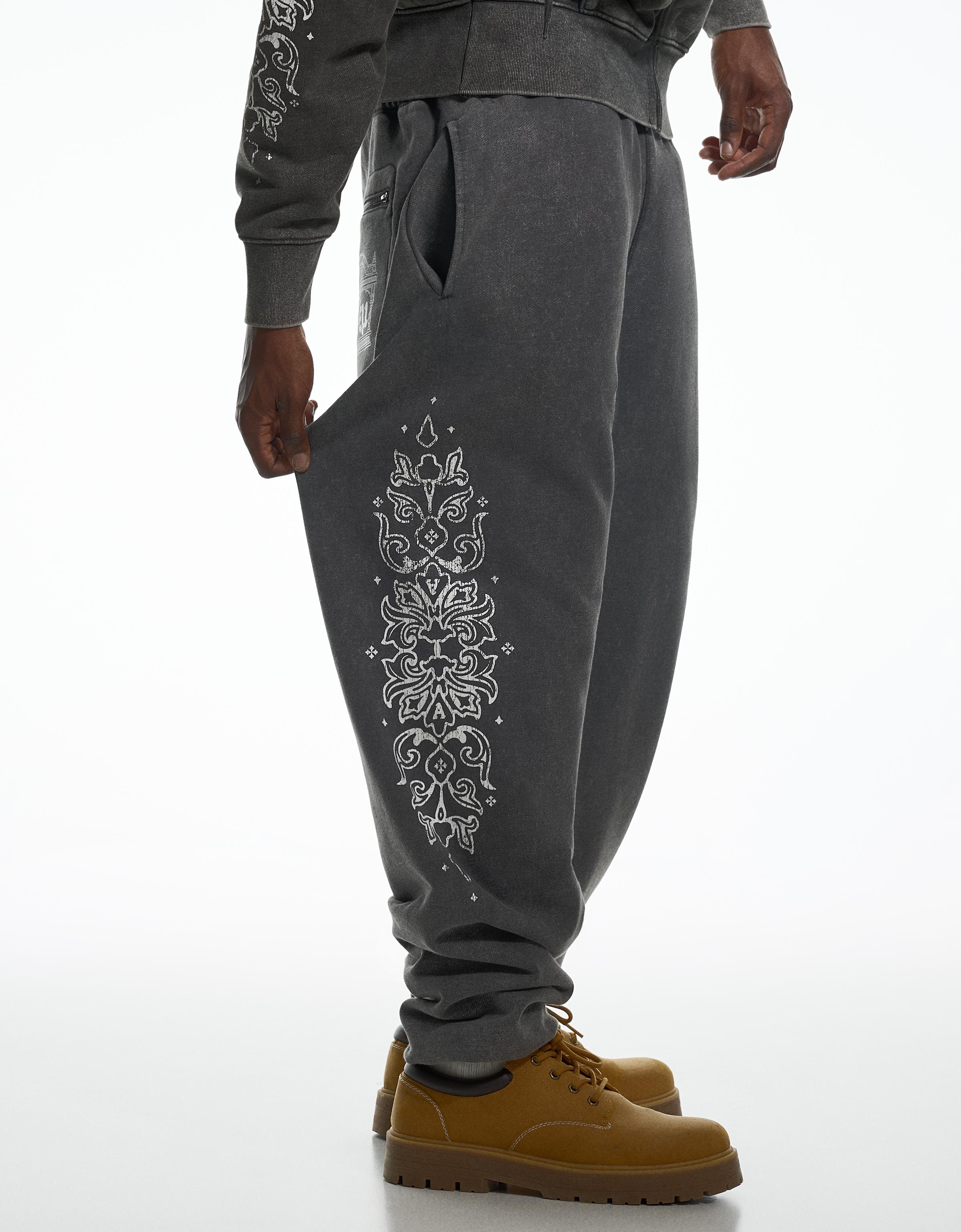 Bershka Yıkama efektli ARIES X BERSHKA jogger fit pantolon görsel 5