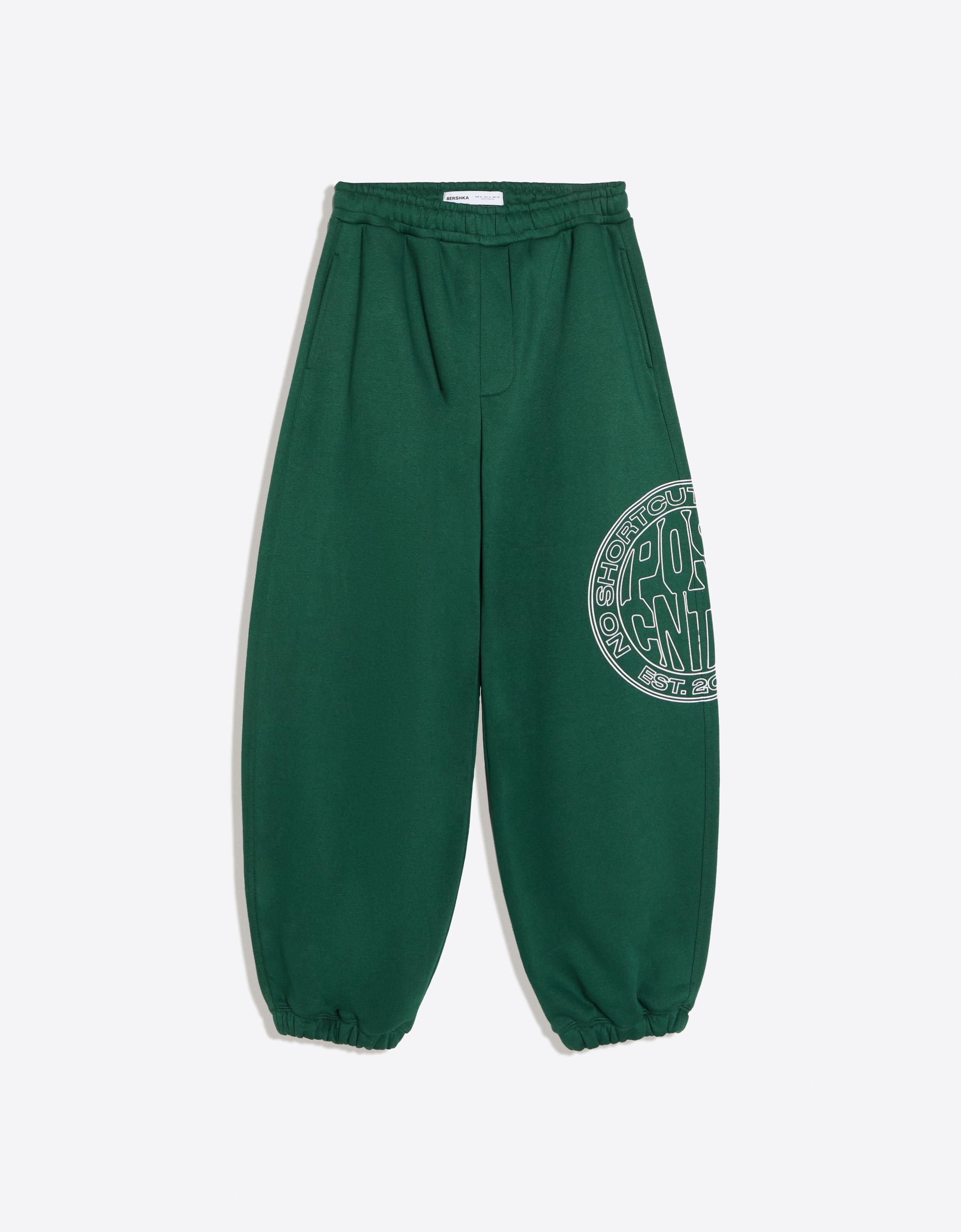 Side print joggers — Green