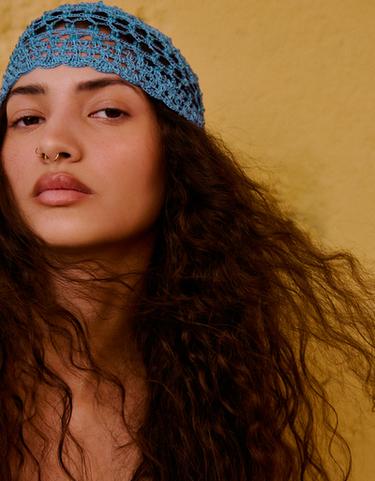 Beaded skullcap — Blue 1