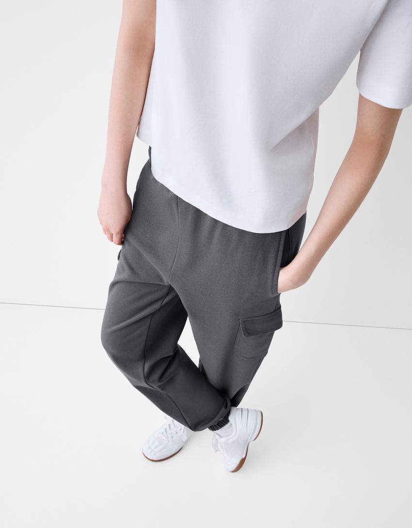 Cargo sweatpants-Dark grey-5