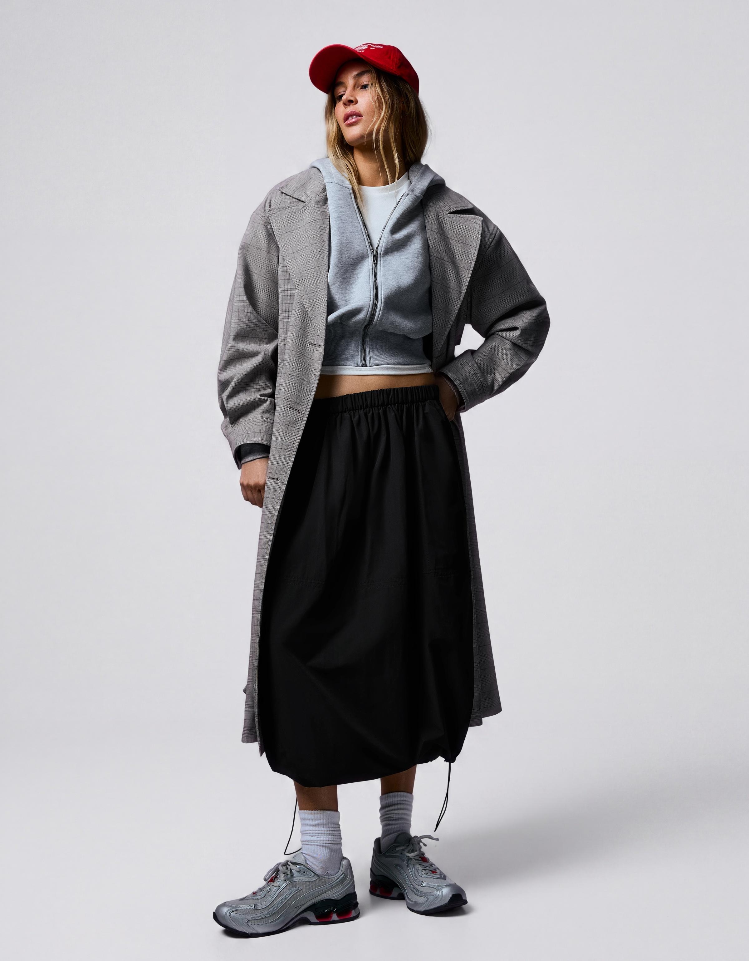 Parachute midi skirt