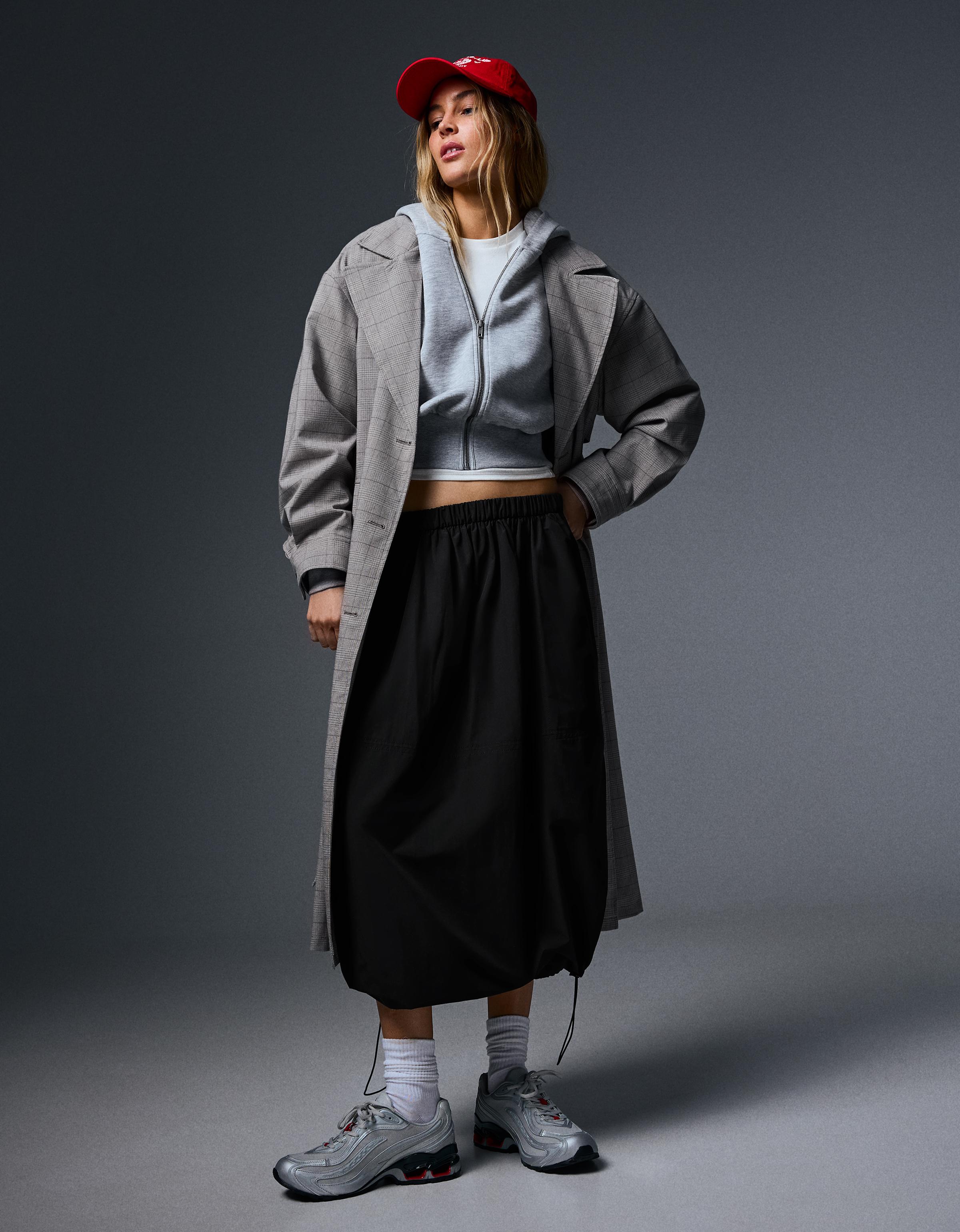 Parachute midi skirt — Black