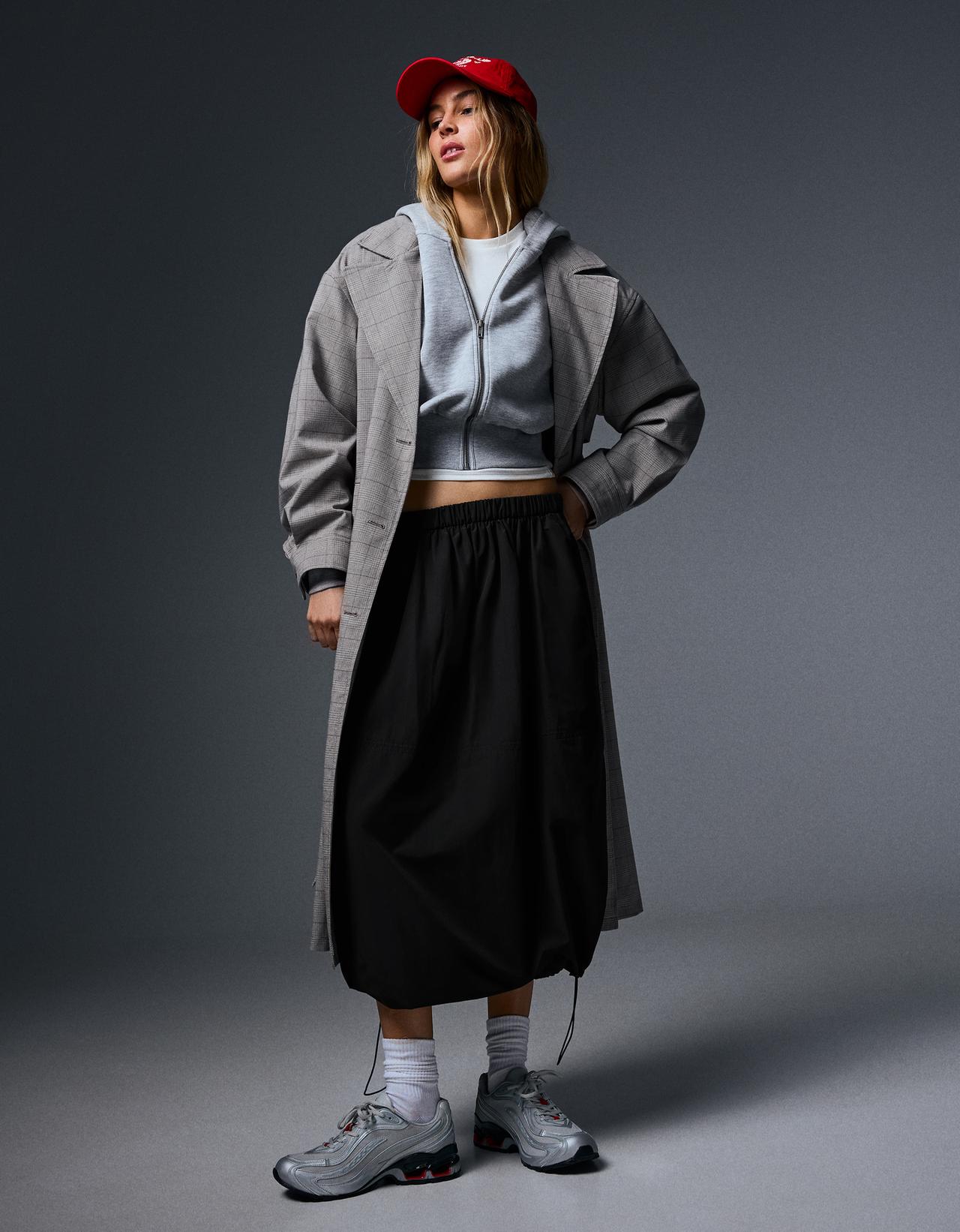 Parachute midi skirt — Black