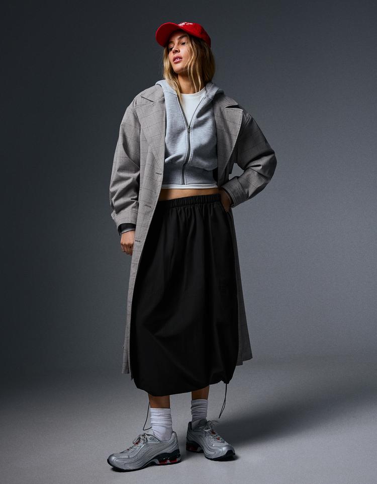 Parachute midi skirt — Black