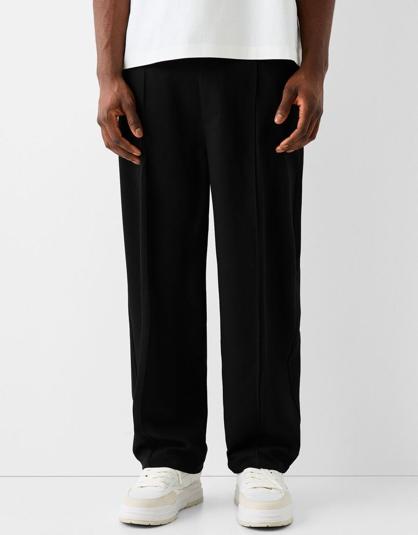 Tailored baggy trousers-Black