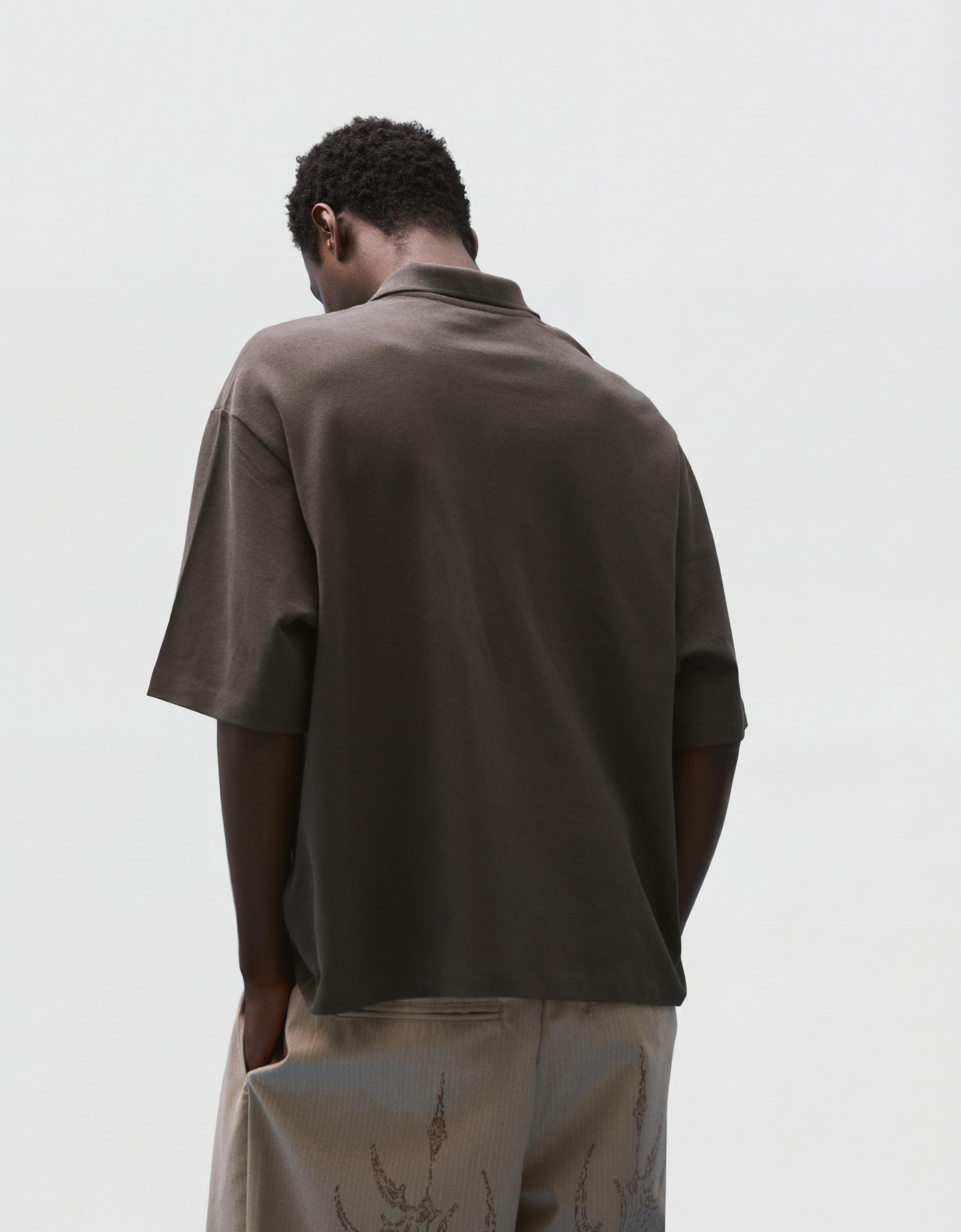 Baskılı boxy fit polo yaka t-shirt - Görsel 17