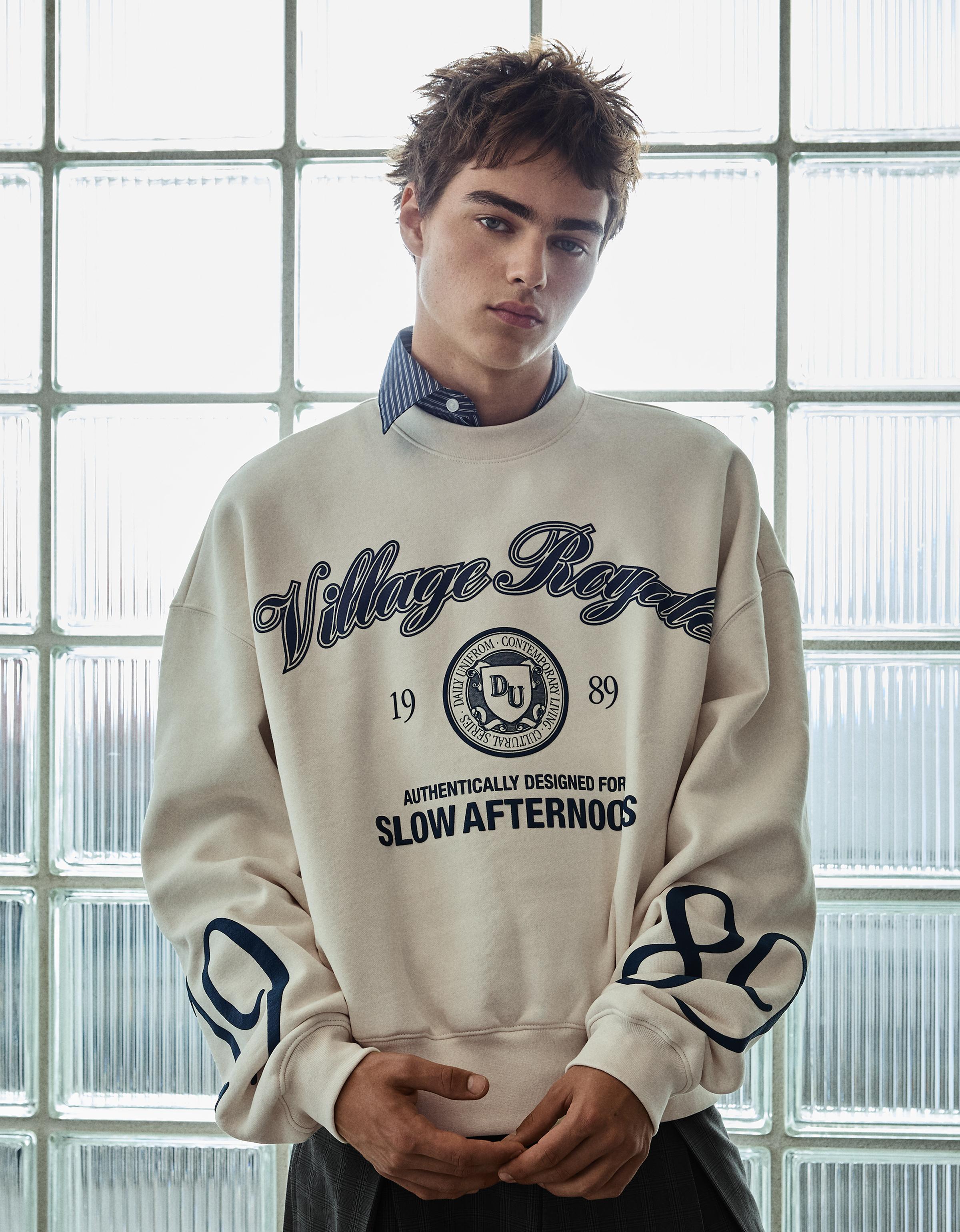 Sudadera cuello redondo print