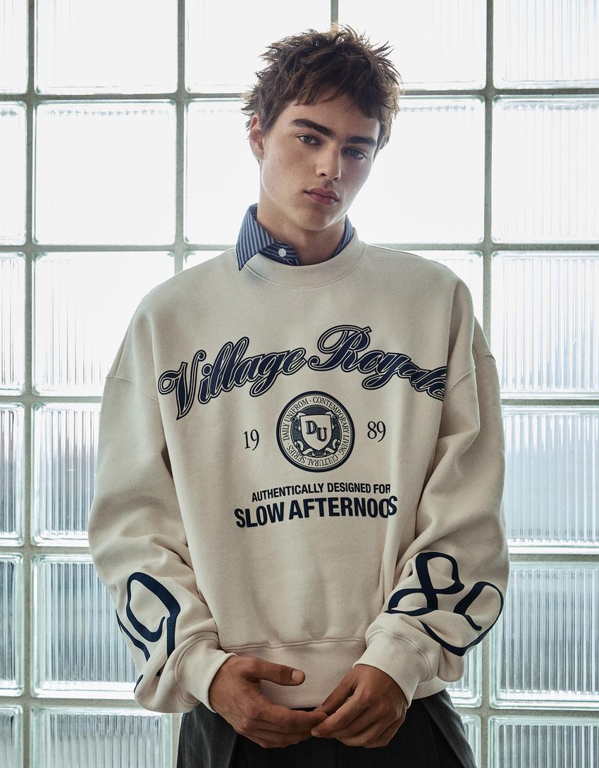 Sudadera cuello redondo print