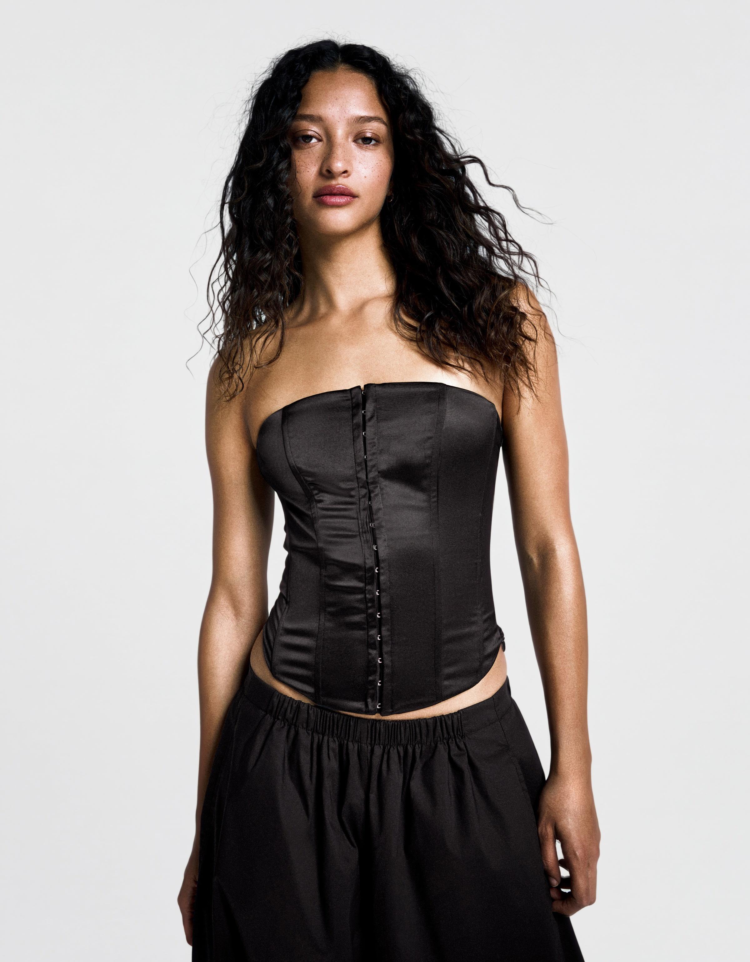 Sateen bustier top