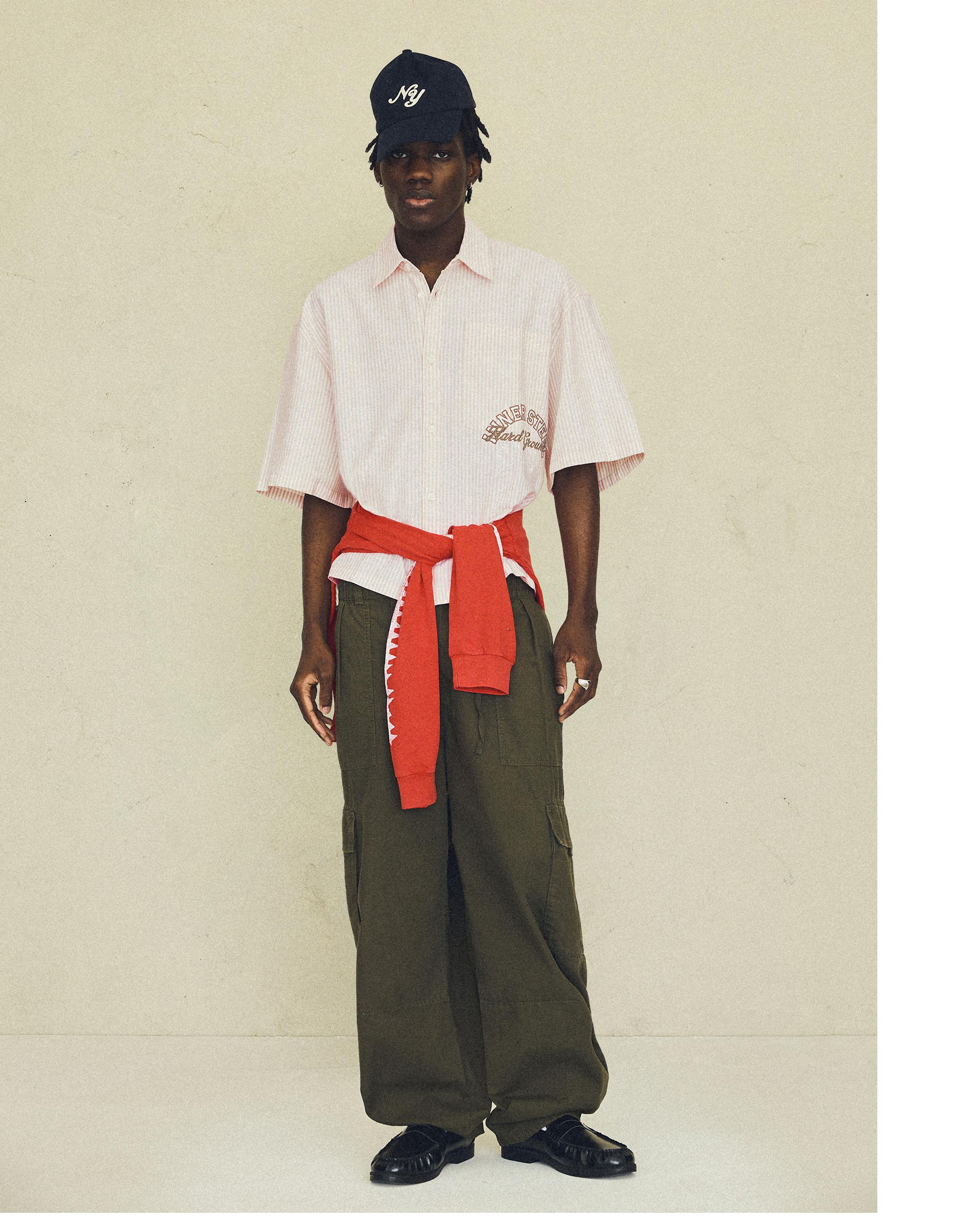 Short sleeve embroidered shirt — Cream
