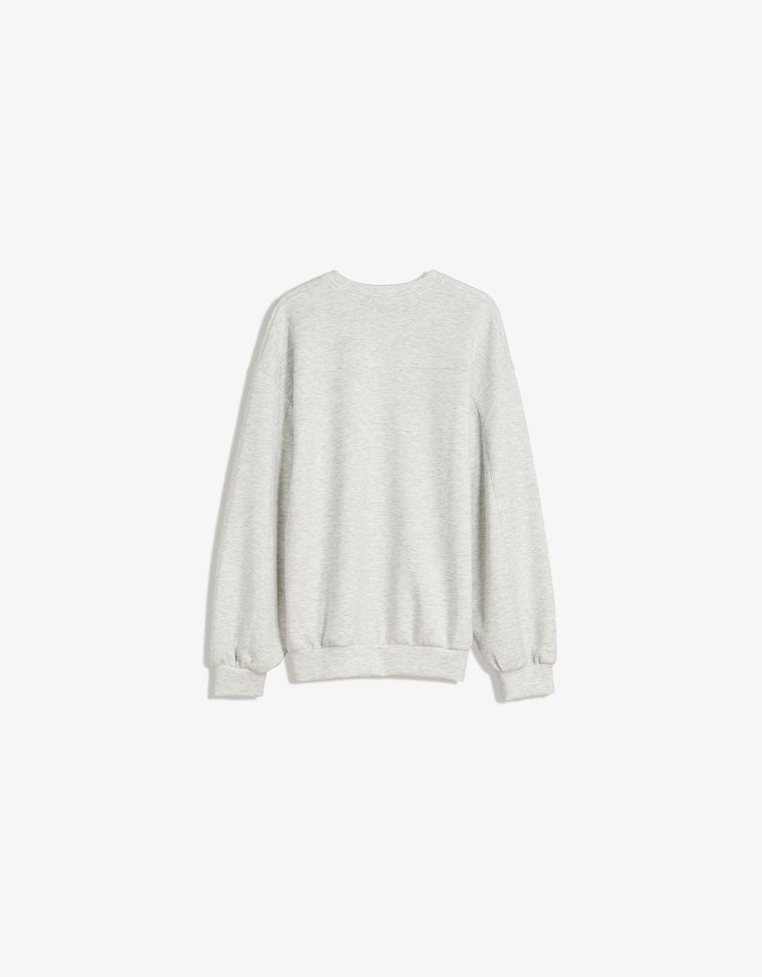 Oversize sweatshirt med modal-Grå-1