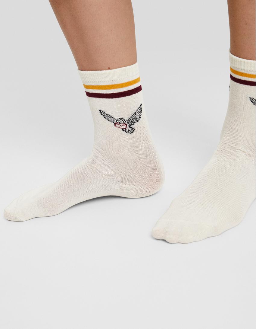 Pack 3 pares de meias Harry Potter padrão-Grená-3