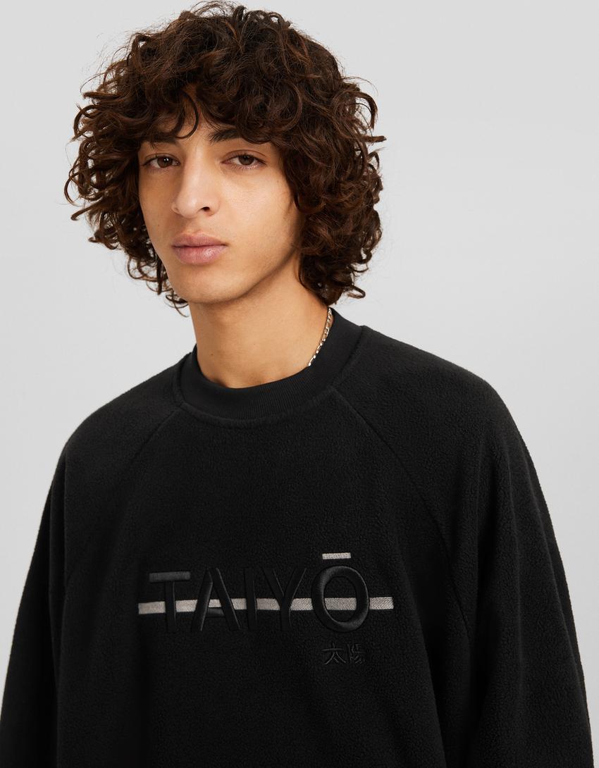 Sweat polaire brodé-Noir-2