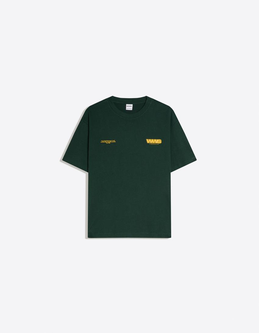 T-shirt manches courtes imprimé-Vert