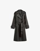 Faux leather trench coat