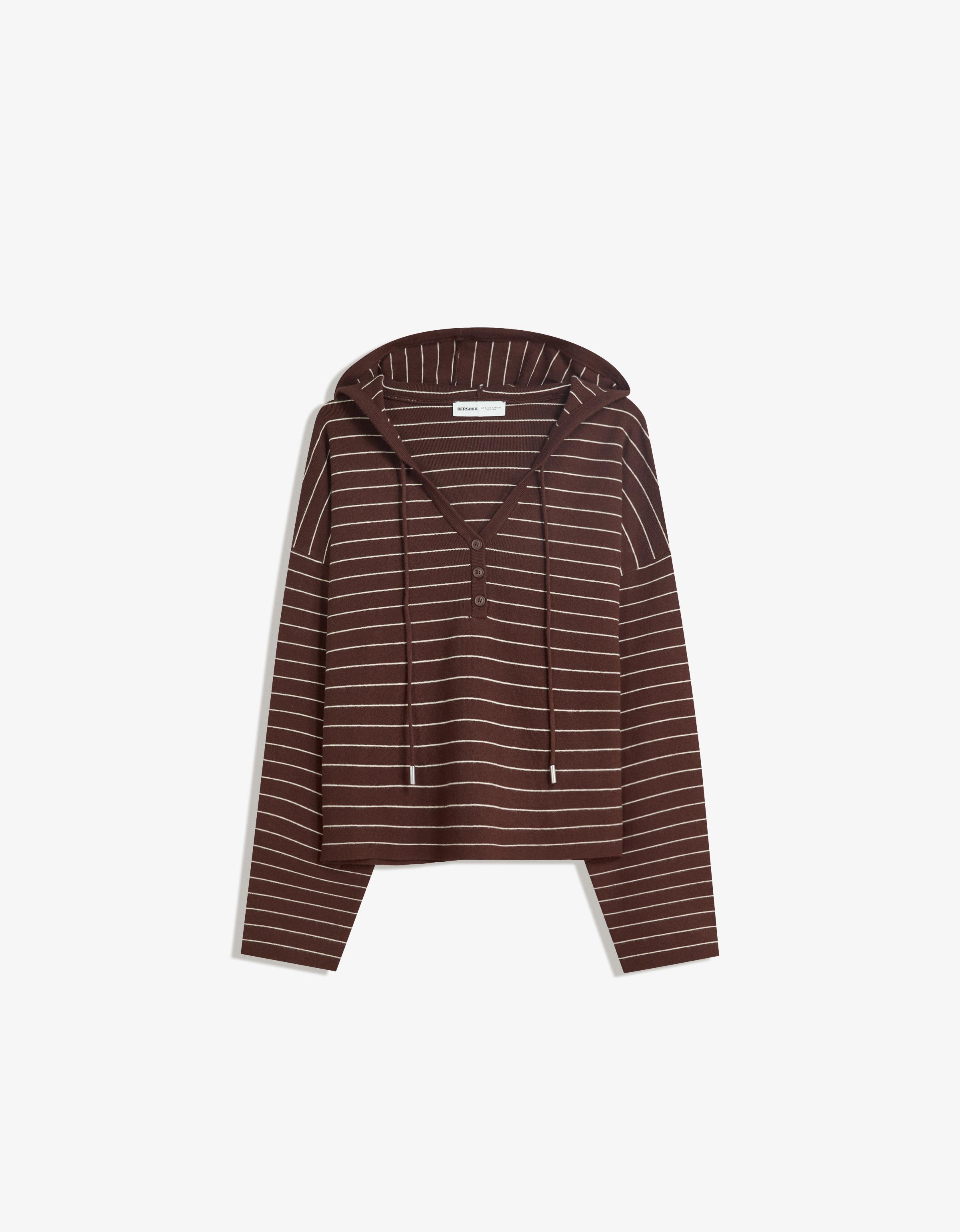 Bershka Kapuzenpullover Damen Xs Braun