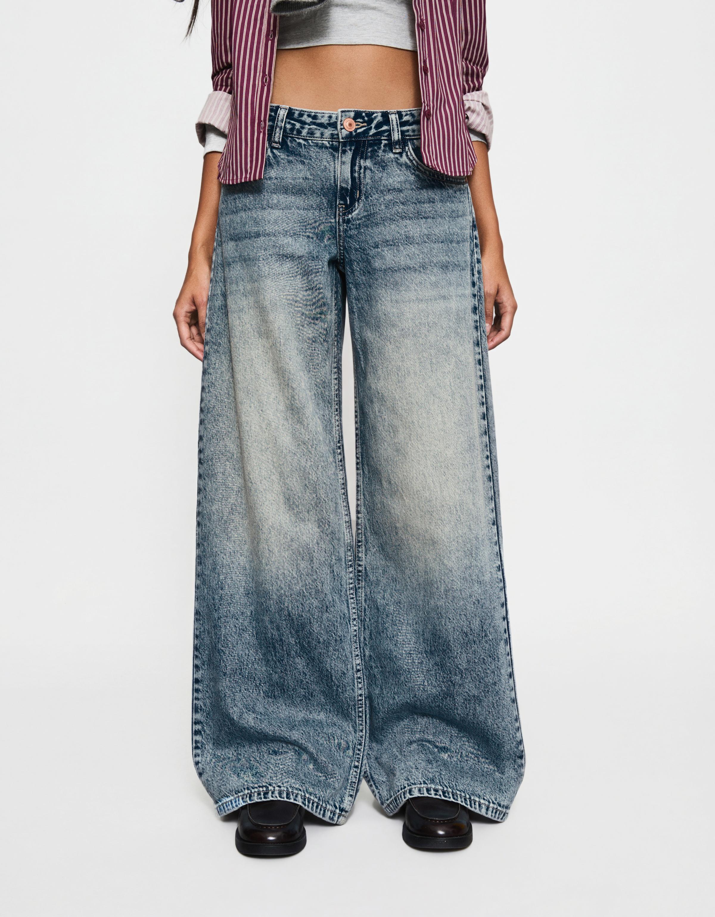 Geniş paça düşük bel jean - Görsel 144