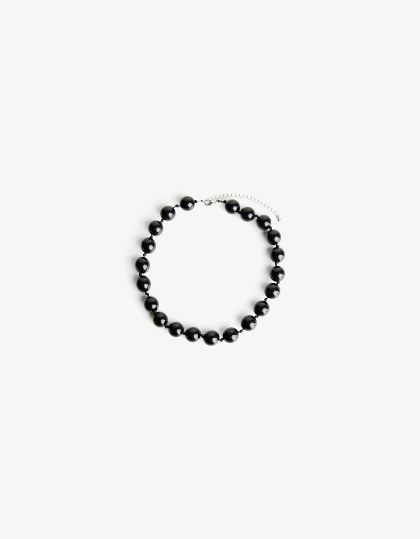 Colar de bolas-Preto-3