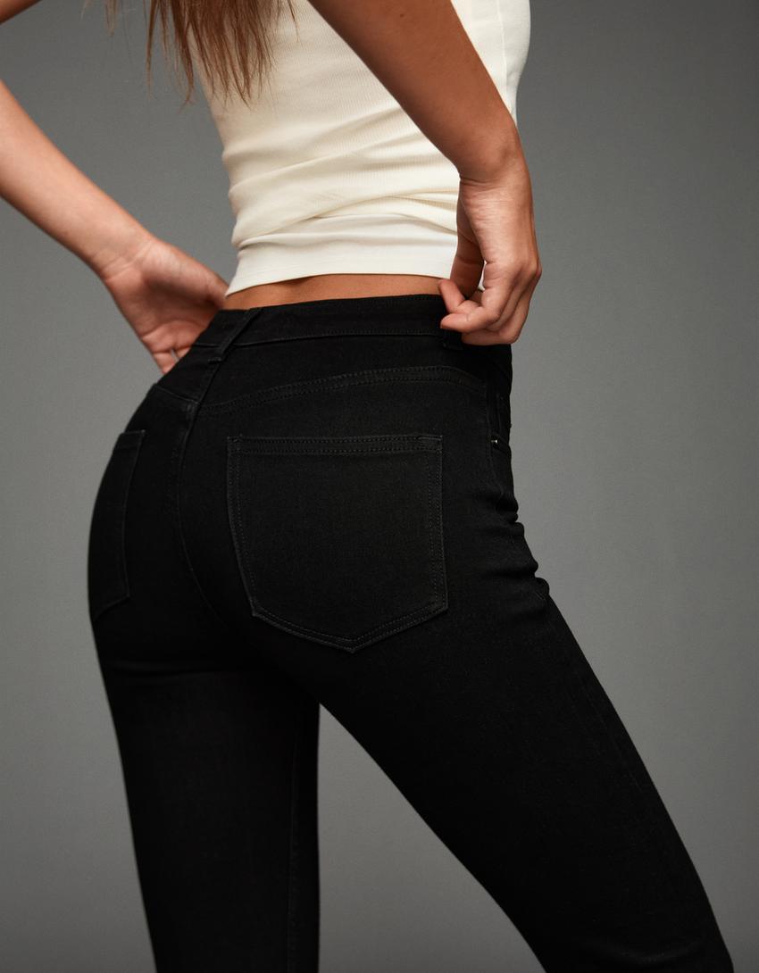 Blugi skinny soft talie super înaltă-Negru-3