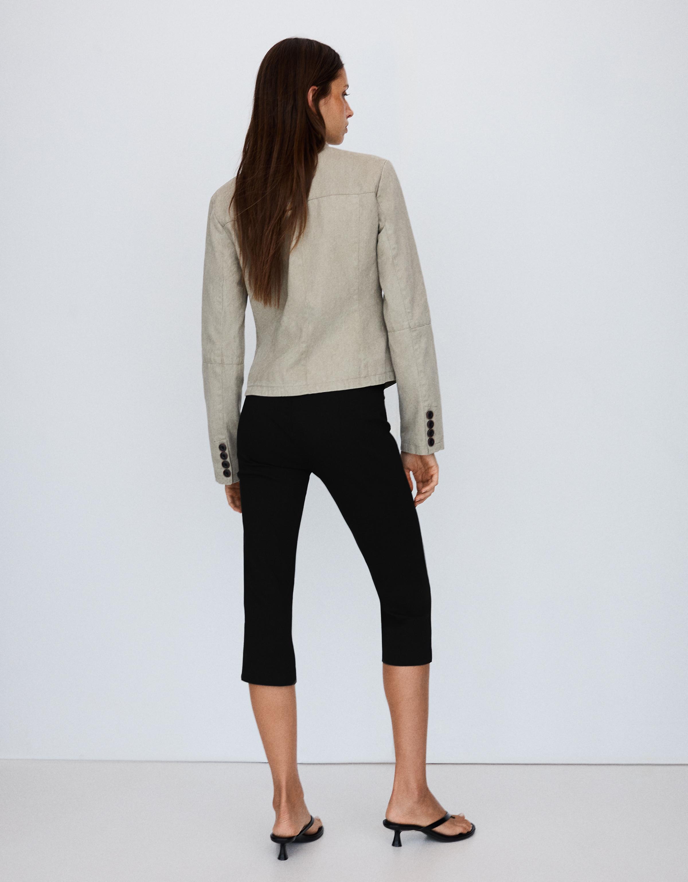 Capris with split hems — Black