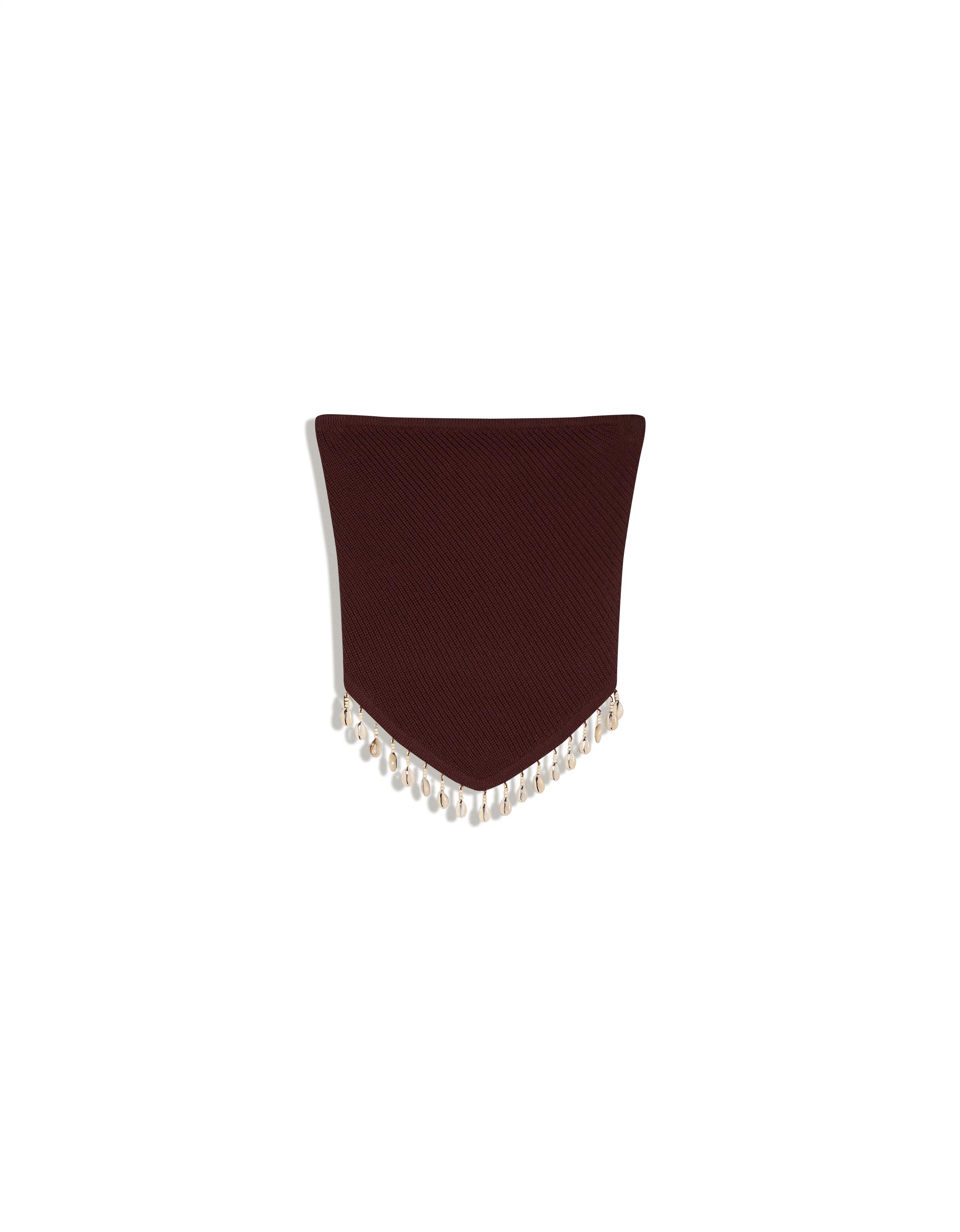 Bandeau top with shells — Burgundy