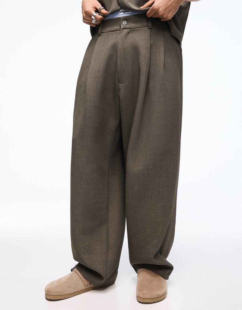 Pantalon super baggy tailoring-Kaki