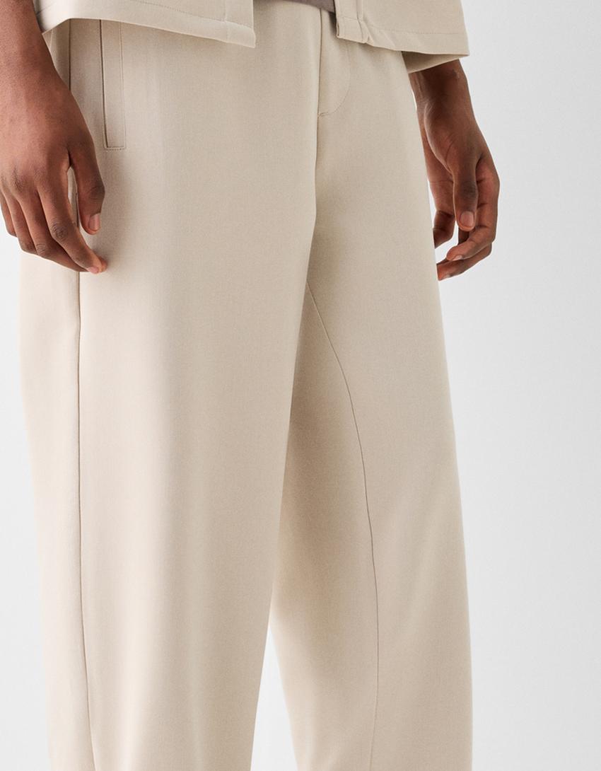 Pantalon carotte tailleur-Sable-3