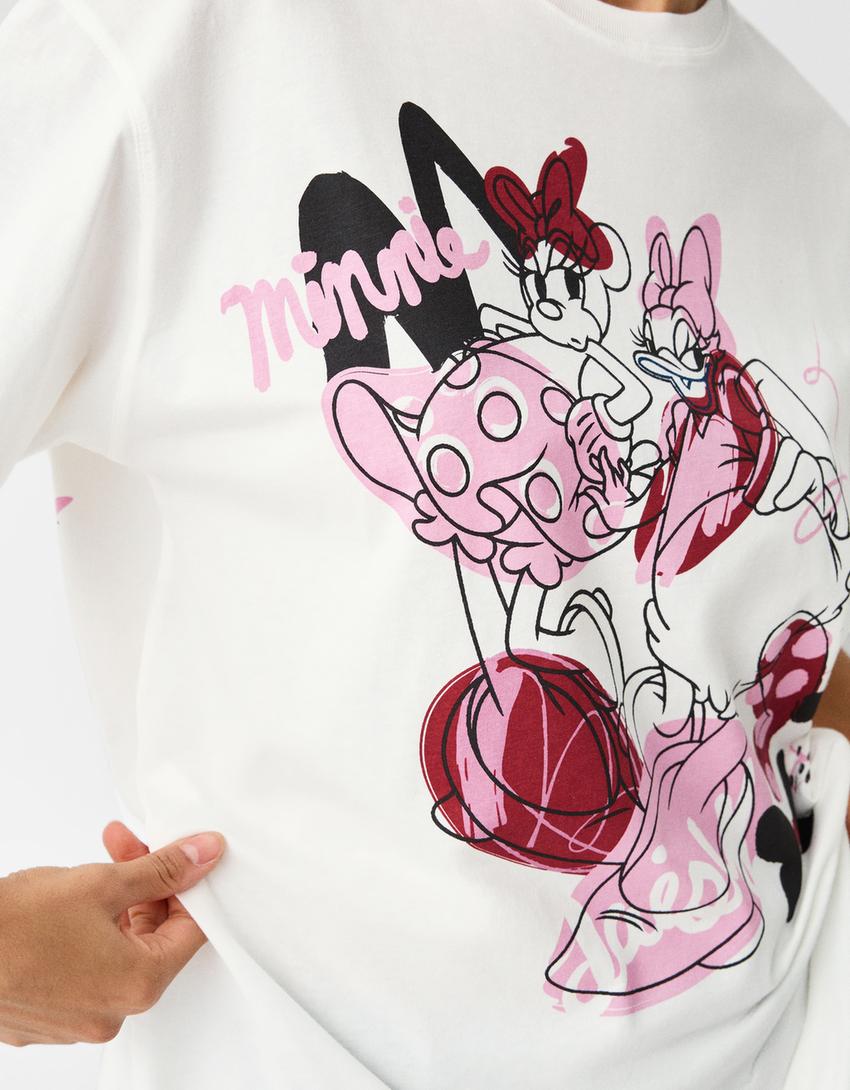 تيشرت بطبعة ميكي ماوس وأكمام قصيرة-كريمي-6