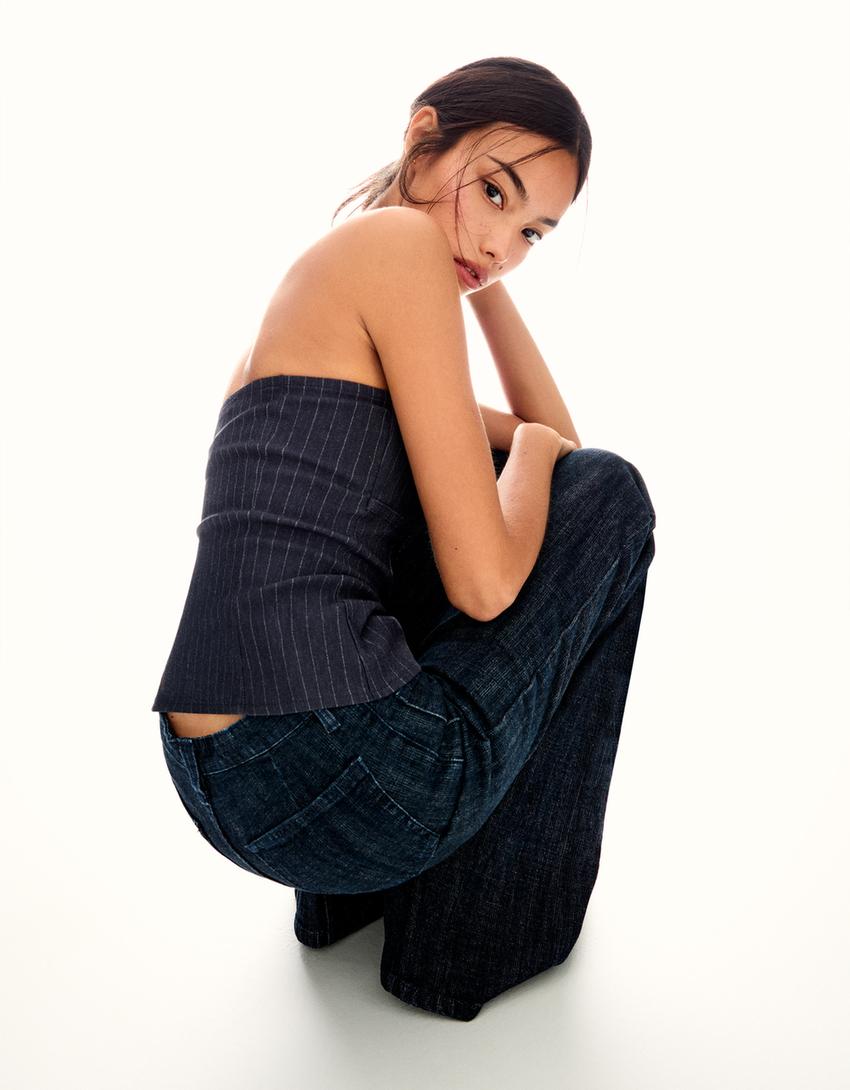 Haut bandeau ceinture-Bleu foncé