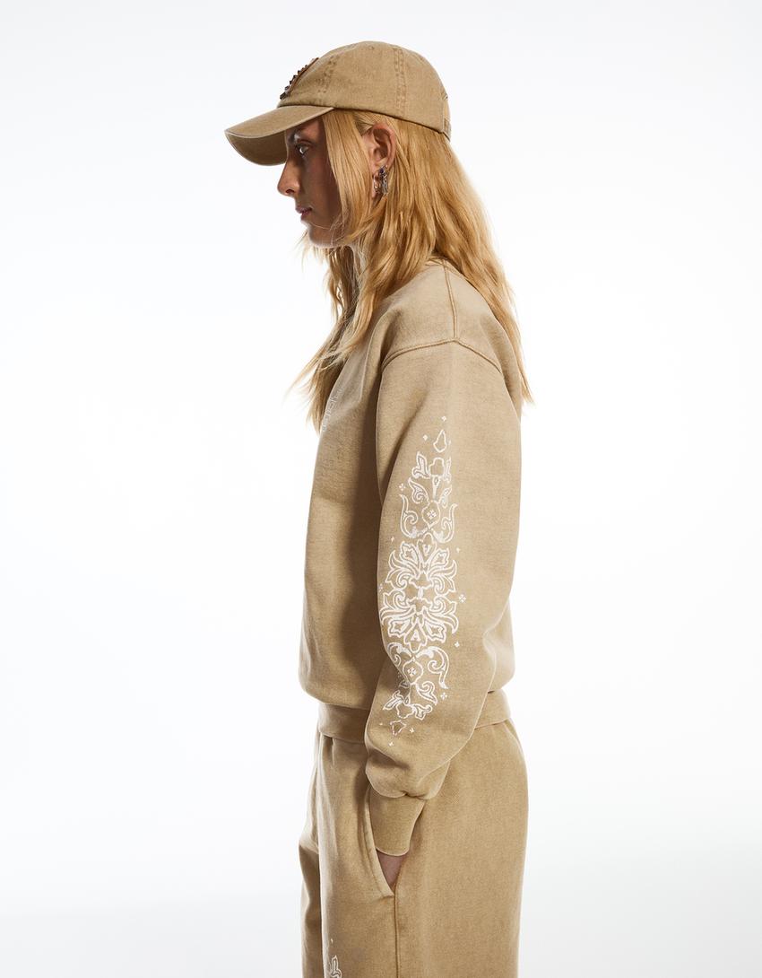 Sweat effet délavé ARIES X BERSHKA-Camel