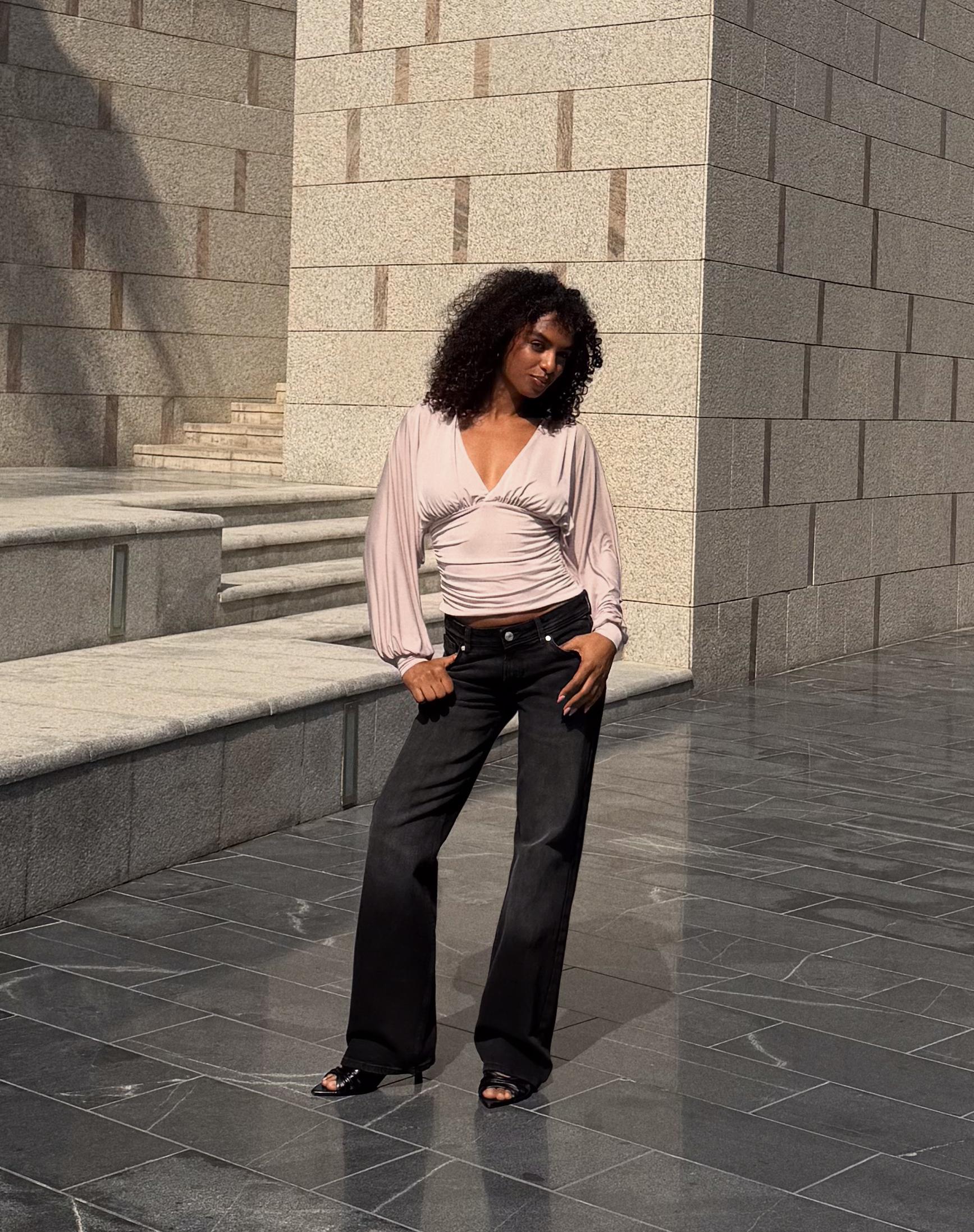 Uzun kollu büzgülü top - Görsel 28