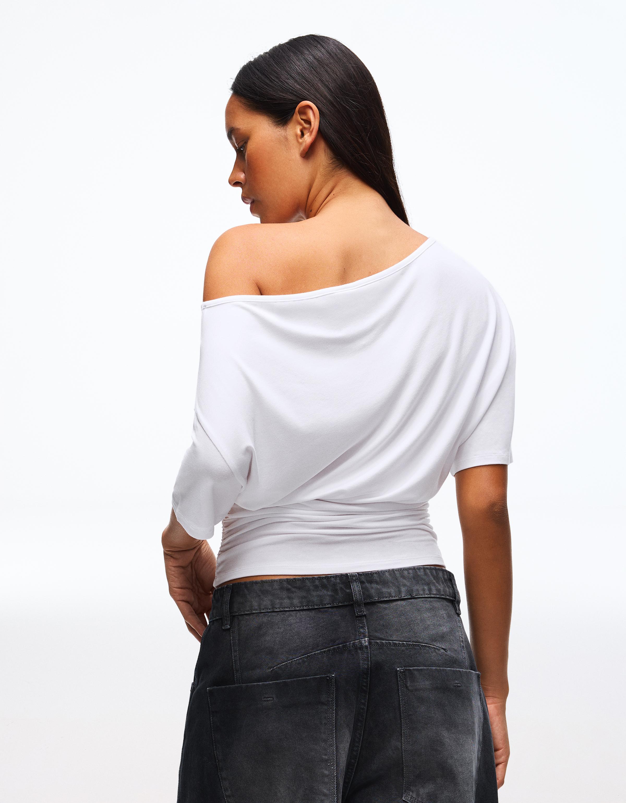 Asimetrik kısa kollu tişört - Görsel 24