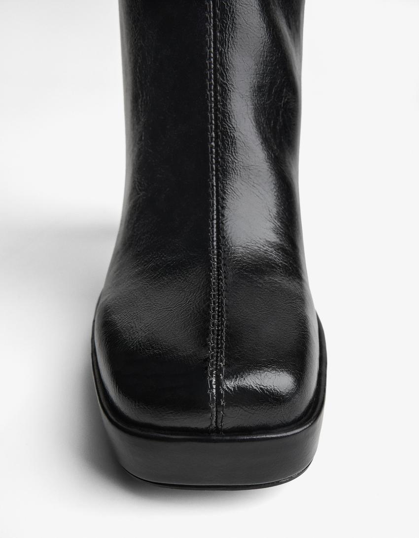 Bottines à talon plateforme-Noir