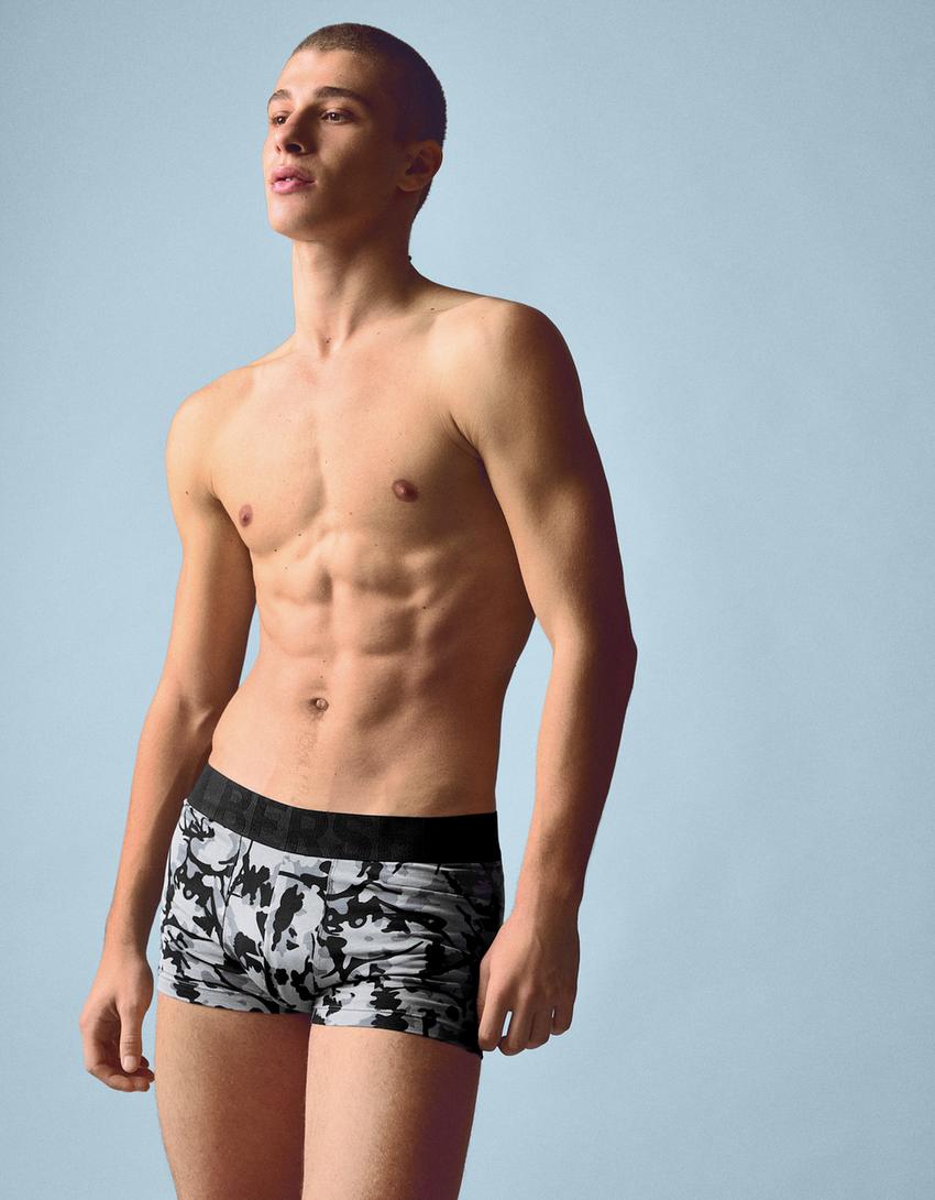 2-pack of printed boxers-Grey