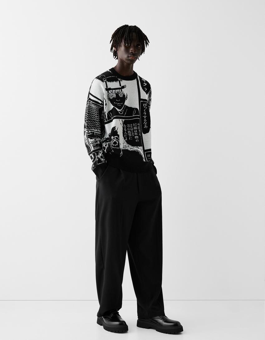 Pull Junji Ito Collection jacquard-Noir-3