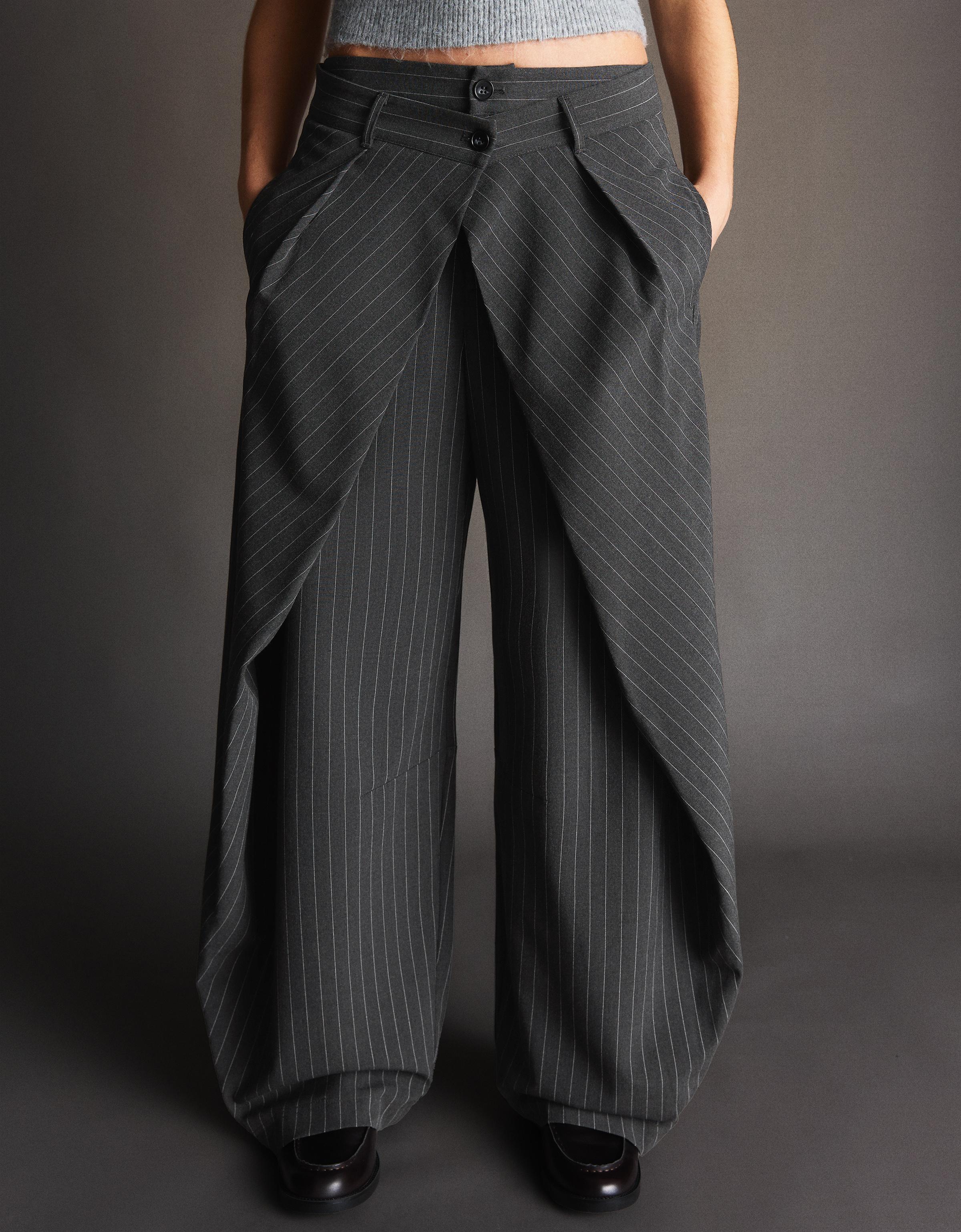 Çift düğmeli, pilili pantolon - Görsel 36